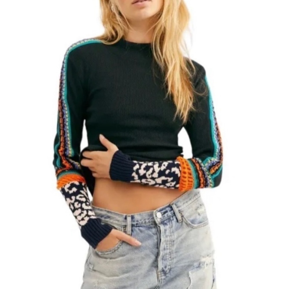 Free People Switch It Up thermal top black